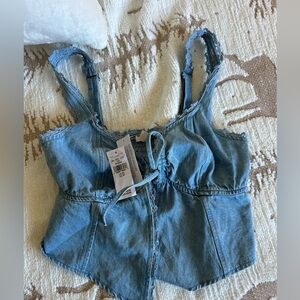 Blue Denim Corset Top NWT
